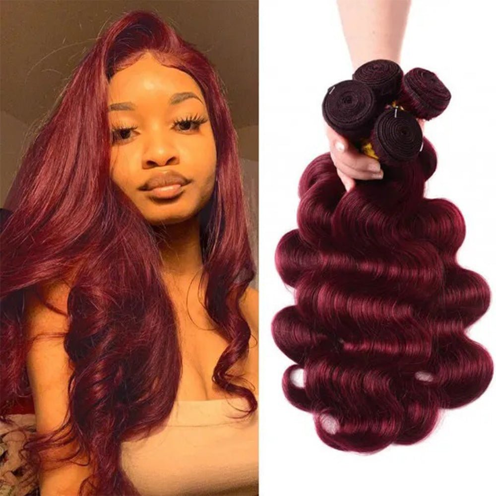 Body Wave #Burgundy Virgin Human Hair Bundle