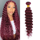 Deep Wave #Burgundy Virgin Human Hair Bundle