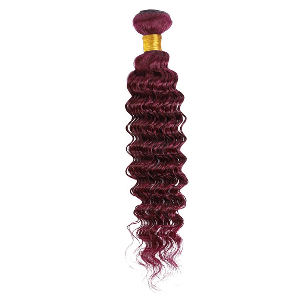 Deep Wave #Burgundy Virgin Human Hair Bundle