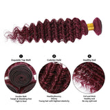 Deep Wave #Burgundy Virgin Human Hair Bundle