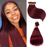 Straight #Burgundy Virgin Human Hair Bundle