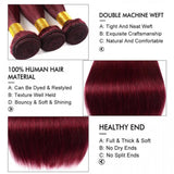 Straight #Burgundy Virgin Human Hair Bundle