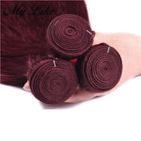 Straight #Burgundy Virgin Human Hair Bundle