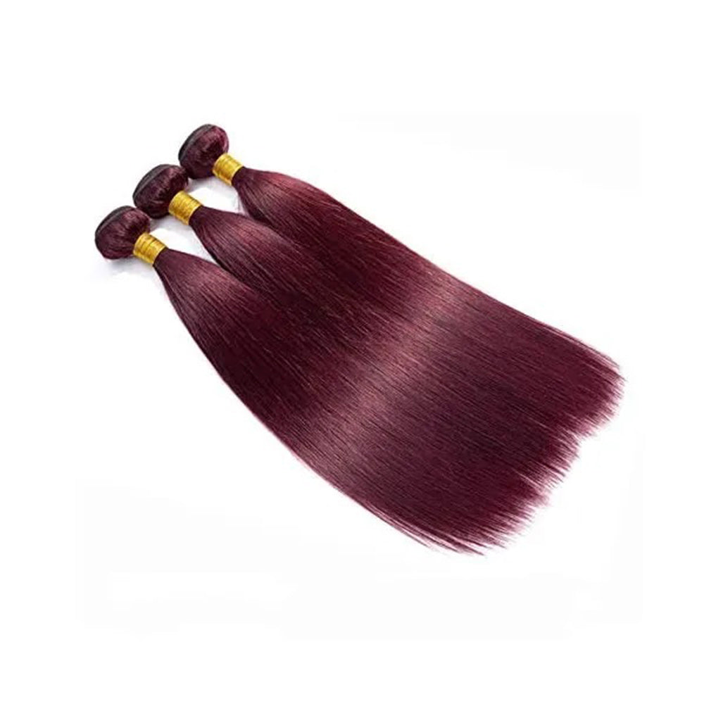 Straight #Burgundy Virgin Human Hair Bundle
