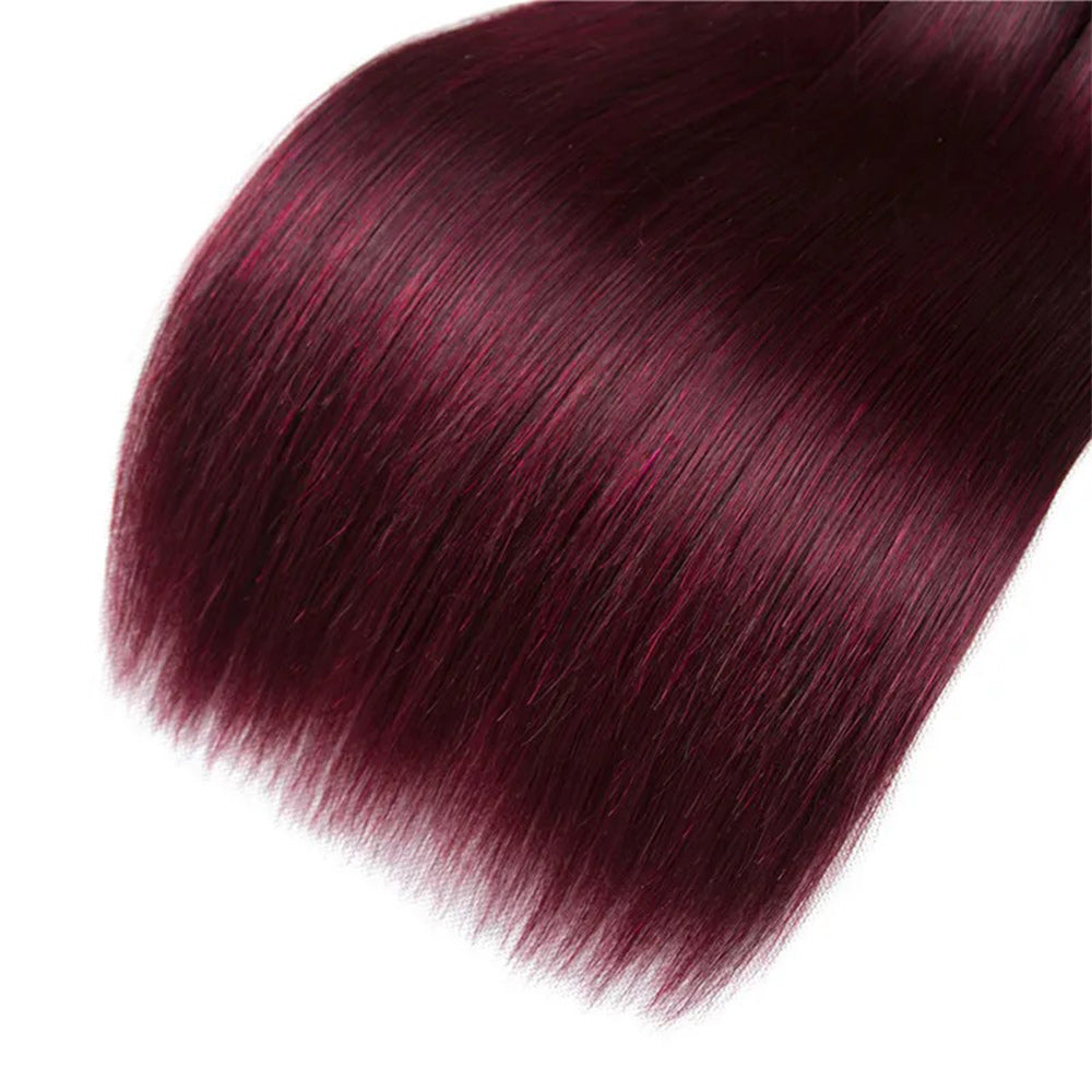 Straight #Burgundy Virgin Human Hair Bundle