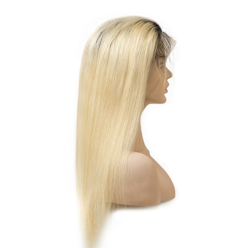 #613 #1B/613  Wig Straight Human Hair Full Lace Wig Frontal Lace Wig