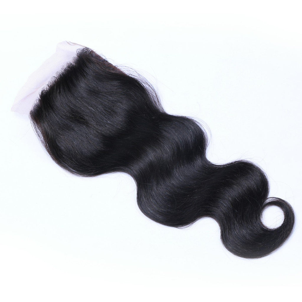 Body Wave Virgin Human Hair Natural Black Closure 4*4
