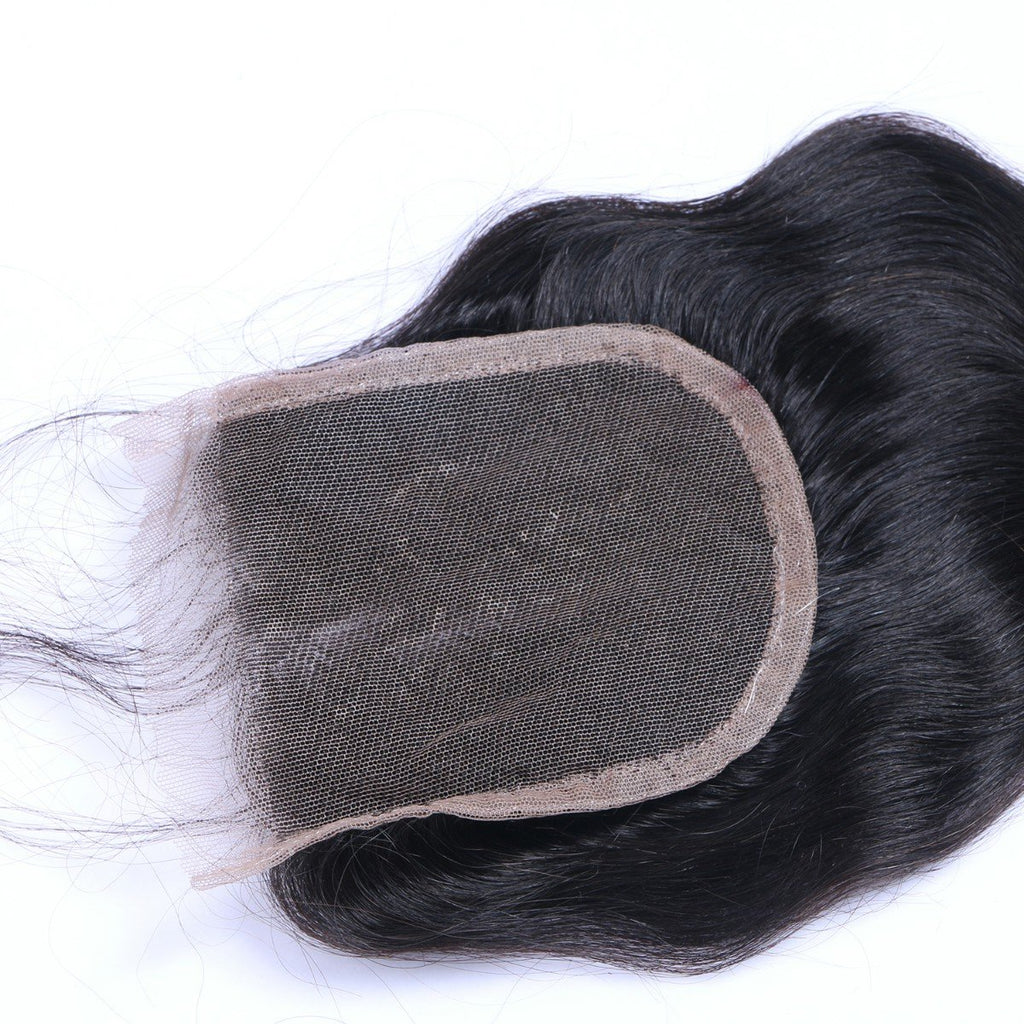 Body Wave Virgin Human Hair Natural Black Closure 4*4