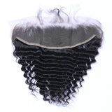 Deep Wave Virgin Human Hair Natural Black Frontal 13*4