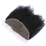 Kinky Curly Virgin Human Hair Natural Black Frontal 13*4