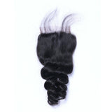 Loose Wave Virgin Human Hair Natural Black Closure 4*4