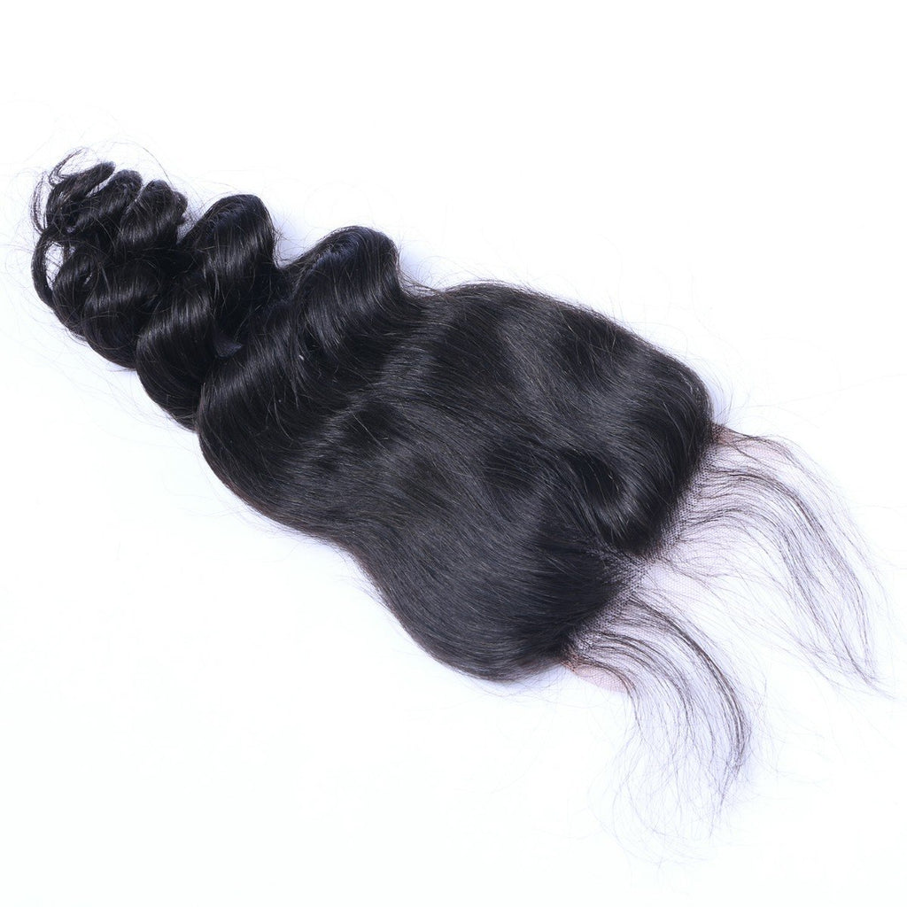 Loose Wave Virgin Human Hair Natural Black Closure 4*4