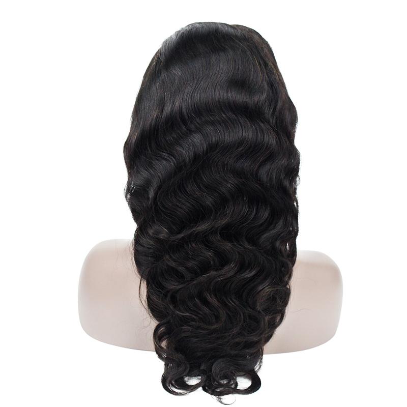 Body Wave Human Hair Full Lace Wig 13x6 Frontal Lace Wig Naturlal Black #1B
