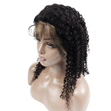 Deep Curly Human Hair Full Lace Wig 13x6 Frontal Lace Wig Naturlal Black #1B