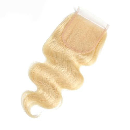 #613 Body Wave Closure Human Hair Blonde Closure 4*4