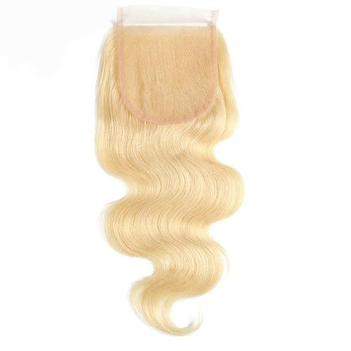 #613 Body Wave Closure Human Hair Blonde Closure 4*4