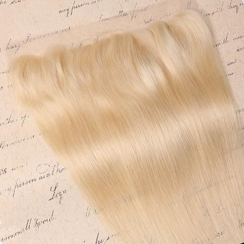 #613 Straight Frontal Human Hair Blonde Frontal 13*4