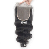 Body Wave  5*5 HD Lace Closure Virgin Human Hair Natural Black