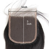 Straight  5*5 HD Lace Closure Virgin Human Hair Natural Black