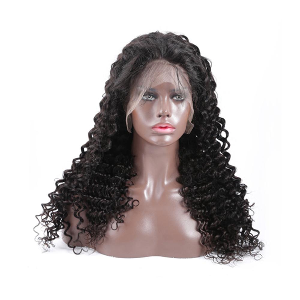 Deep Wave 13*4 HD Frontal Lace Wig Naturlal Black 180% Density