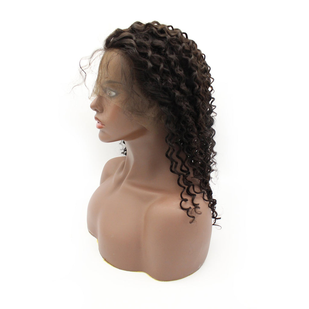Italy Curly Virgin Human Hair Full Lace Wig 13x6 Frontal Lace Wig Naturlal Black #1B