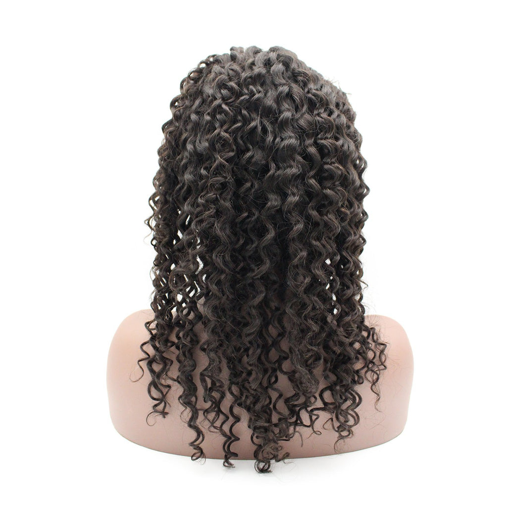 Italy Curly Virgin Human Hair Full Lace Wig 13x6 Frontal Lace Wig Naturlal Black #1B