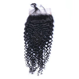 Deep Curly Virgin Human Hair Natural Black Closure 4*4