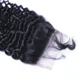 Deep Curly Virgin Human Hair Natural Black Closure 4*4