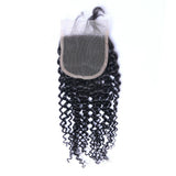 Deep Curly Virgin Human Hair Natural Black Closure 4*4