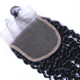 Deep Curly Virgin Human Hair Natural Black Closure 4*4