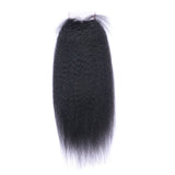 Kinky Straight Virgin Human Hair Natural Black Closure 4*4