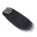 Kinky Straight Virgin Human Hair Natural Black Closure 4*4