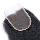 Kinky Straight Virgin Human Hair Natural Black Closure 4*4