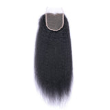 Kinky Straight Virgin Human Hair Natural Black Closure 4*4