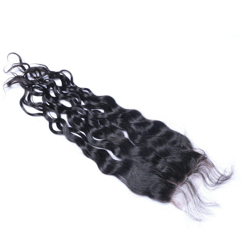 Natural Curly Virgin Human Hair Natural Black Closure 4*4
