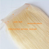 #613 Straight Closure Human Hair Blonde Closure 4*4