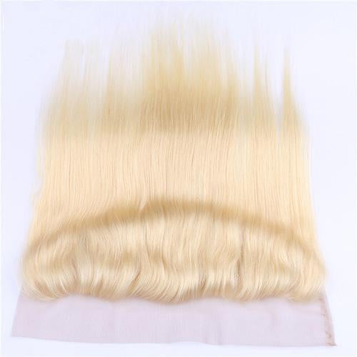 #613 Straight Frontal Human Hair Blonde Frontal 13*4