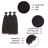 Bundle Deals Kinky Curly Virgin Human Hair Natural Black