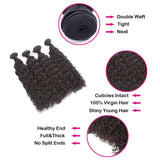 Natural Curly Virgin Human Hair Natural Black Bundles