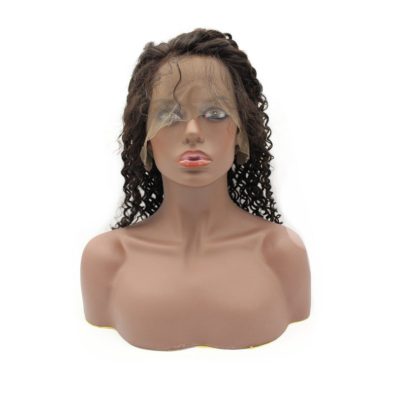 Italy Curly Virgin Human Hair Full Lace Wig 13x6 Frontal Lace Wig Naturlal Black #1B